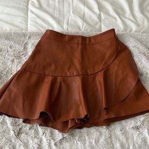 Vici brown leather skort